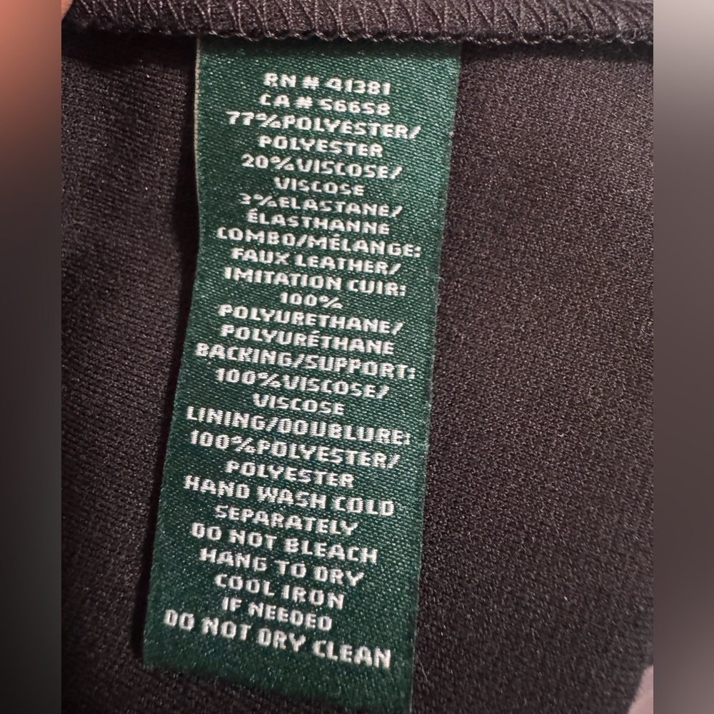 Lauren Ralph Lauren Faux Leather Trim Sheath Sleeveless Black Dress Sz - Picture 7 of 10